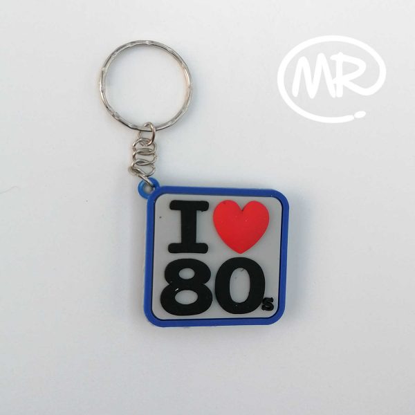 Llavero Retro – I Love 80s – goma